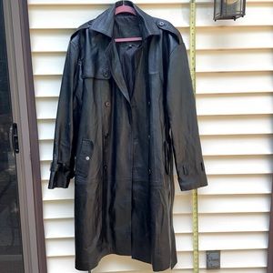 Leather car coat